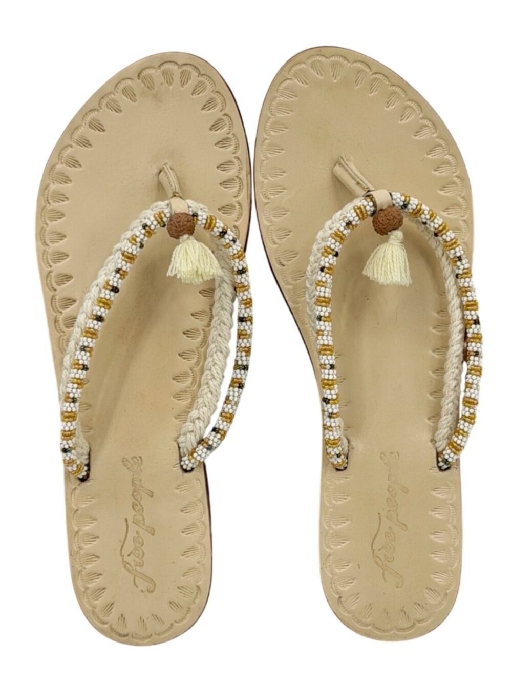 NIB Free People Beaded Tassel Sandals 10| Cottagecore Ethereal Boho Indie Sleaze - Picture 16 of 16